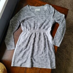 Anthro Saturday Sunday Cozy Terry Knit Sweatershirt Mini Dress size L Gray